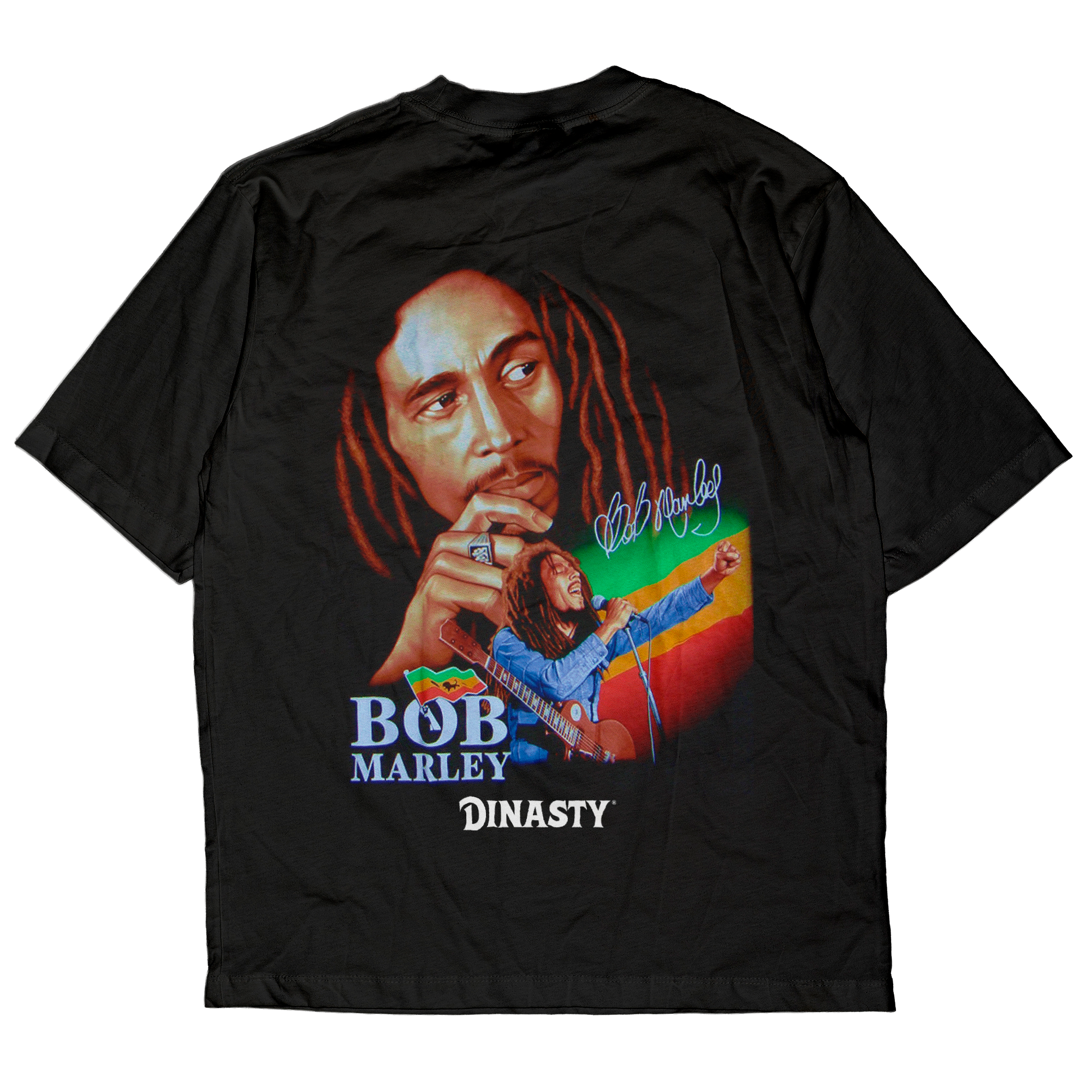 Playera Casual Oversize Cuello Redondo Bob Marley