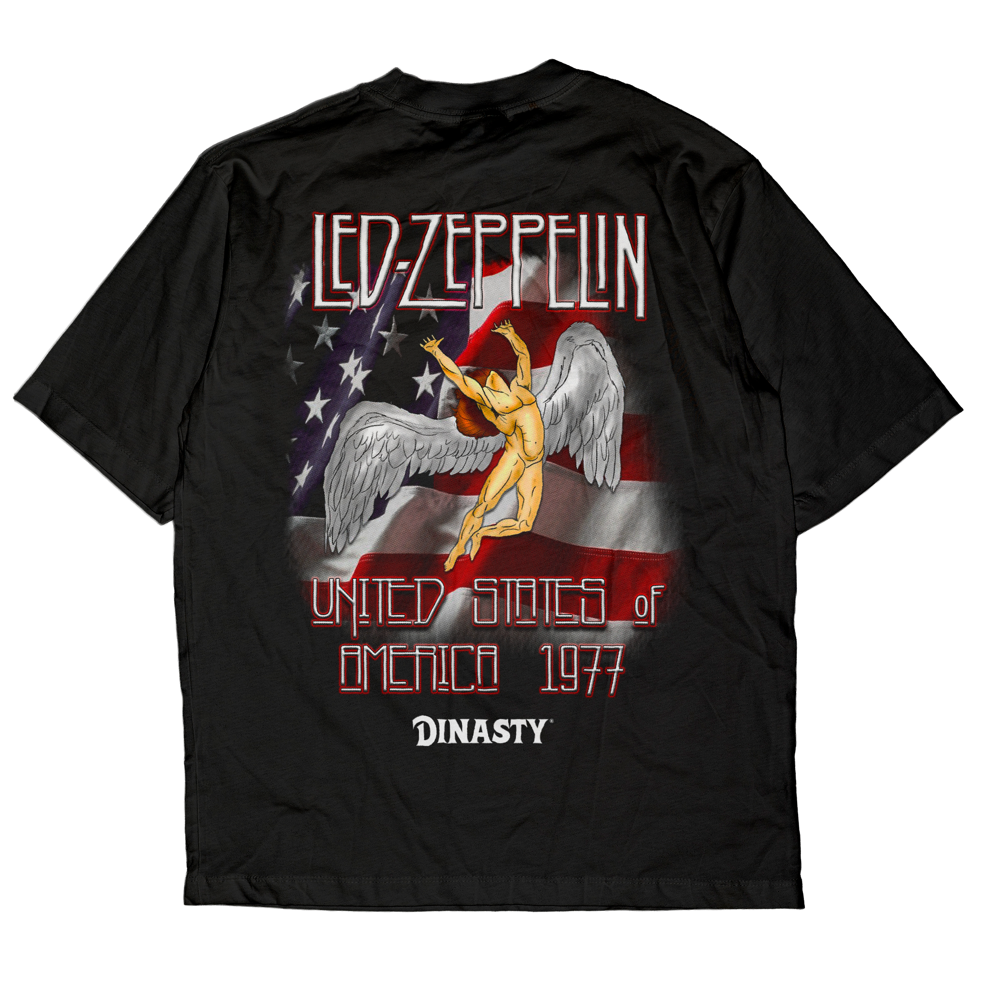 Playera Casual Oversize Cuello Redondo Led Zepellin