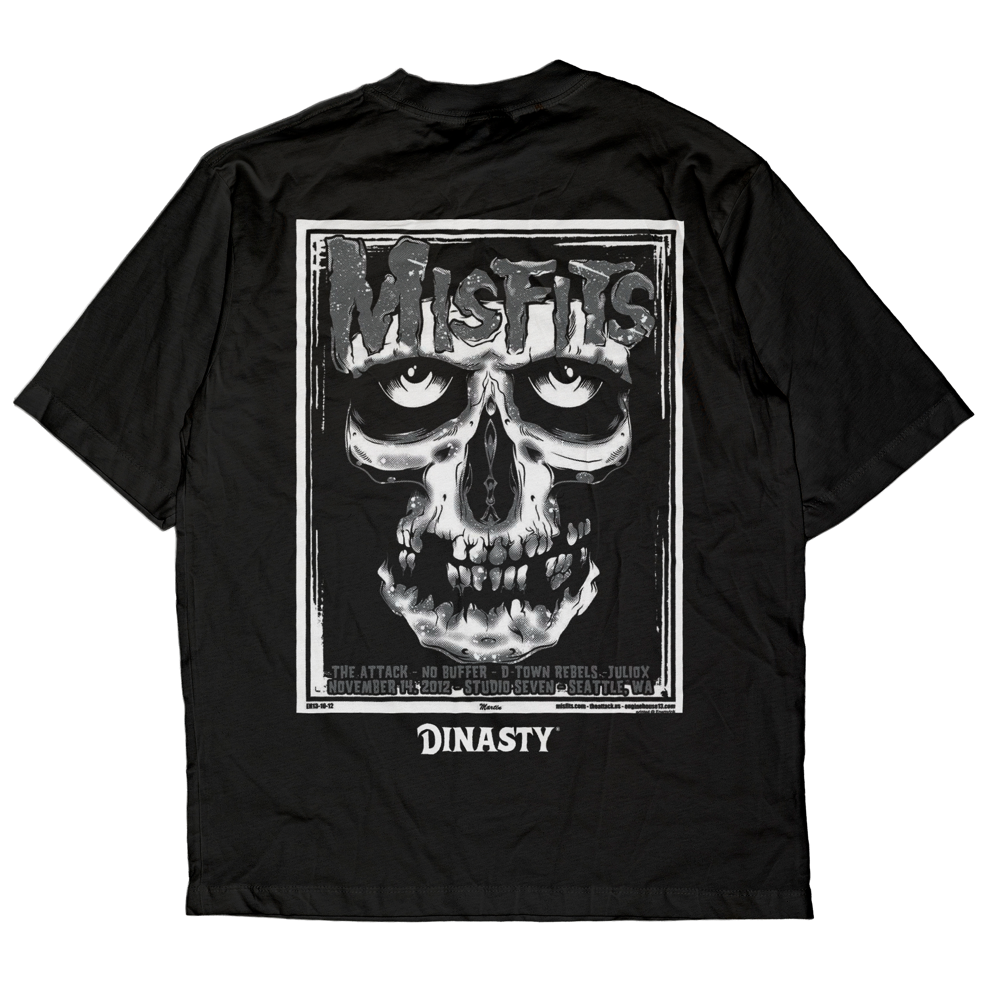 Playera Casual Oversize Cuello Redondo Misfits