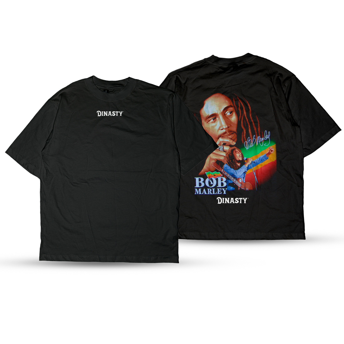 Playera Casual Oversize Cuello Redondo Bob Marley