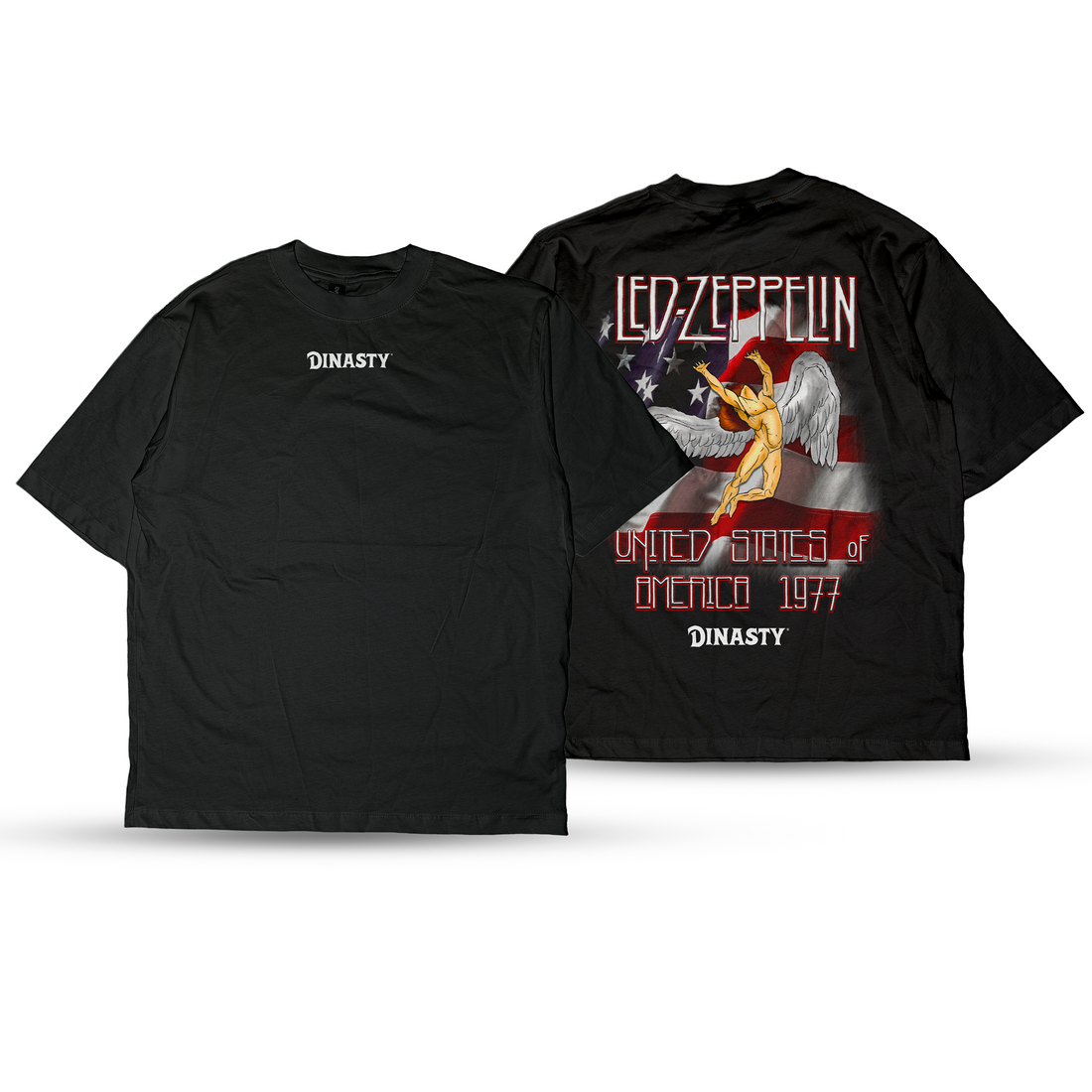 Playera Casual Oversize Cuello Redondo Led Zepellin