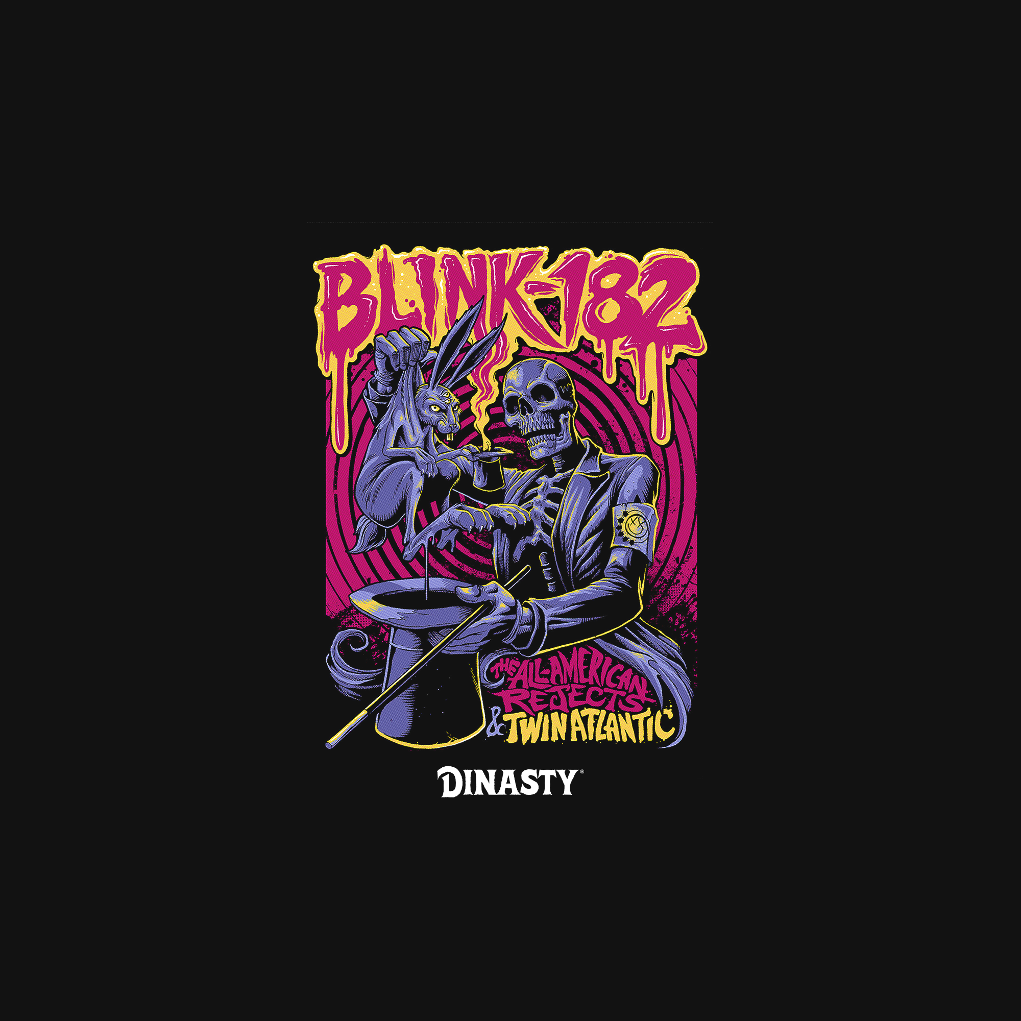 Playera Casual Oversize Cuello Redondo Blink 182