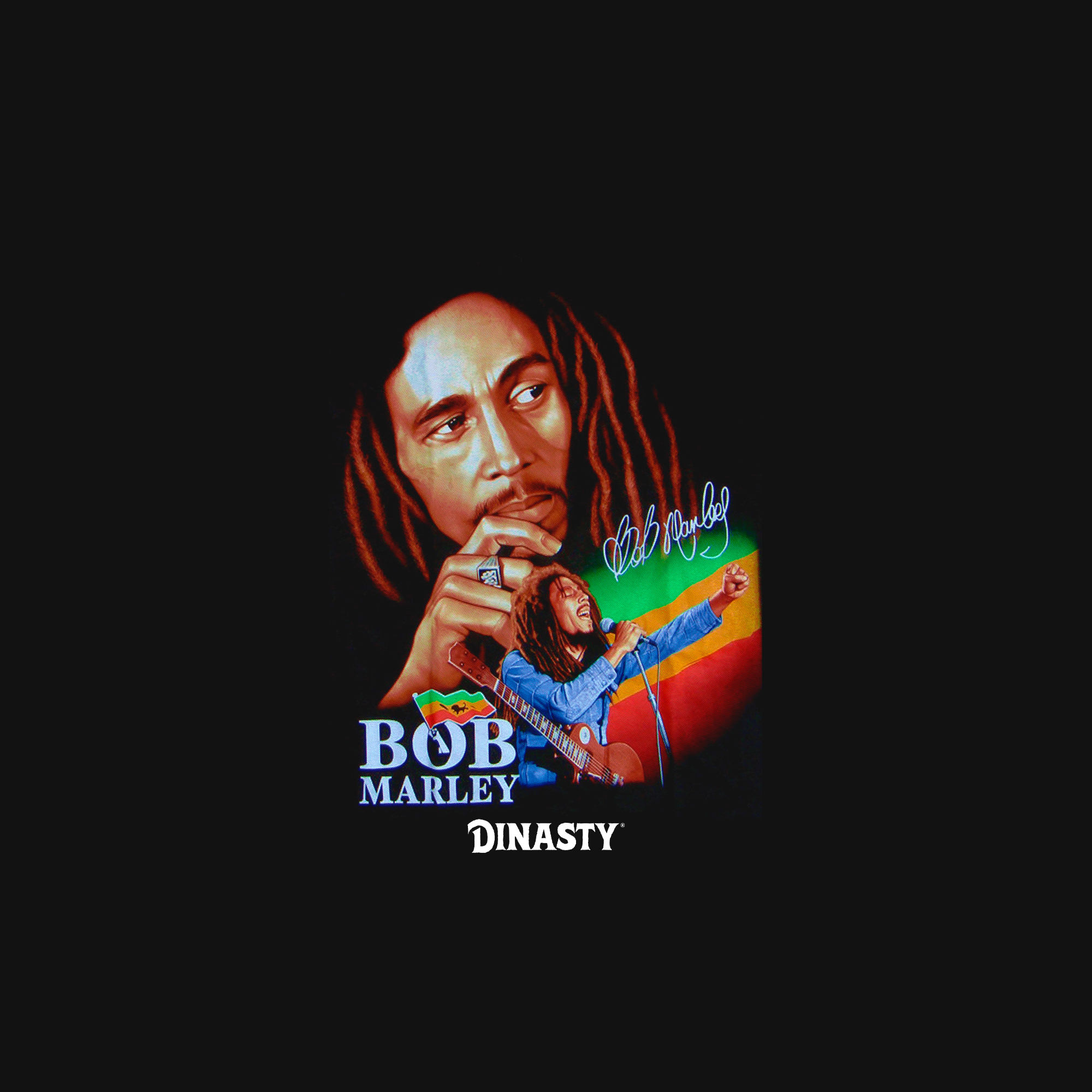 Playera Casual Oversize Cuello Redondo Bob Marley