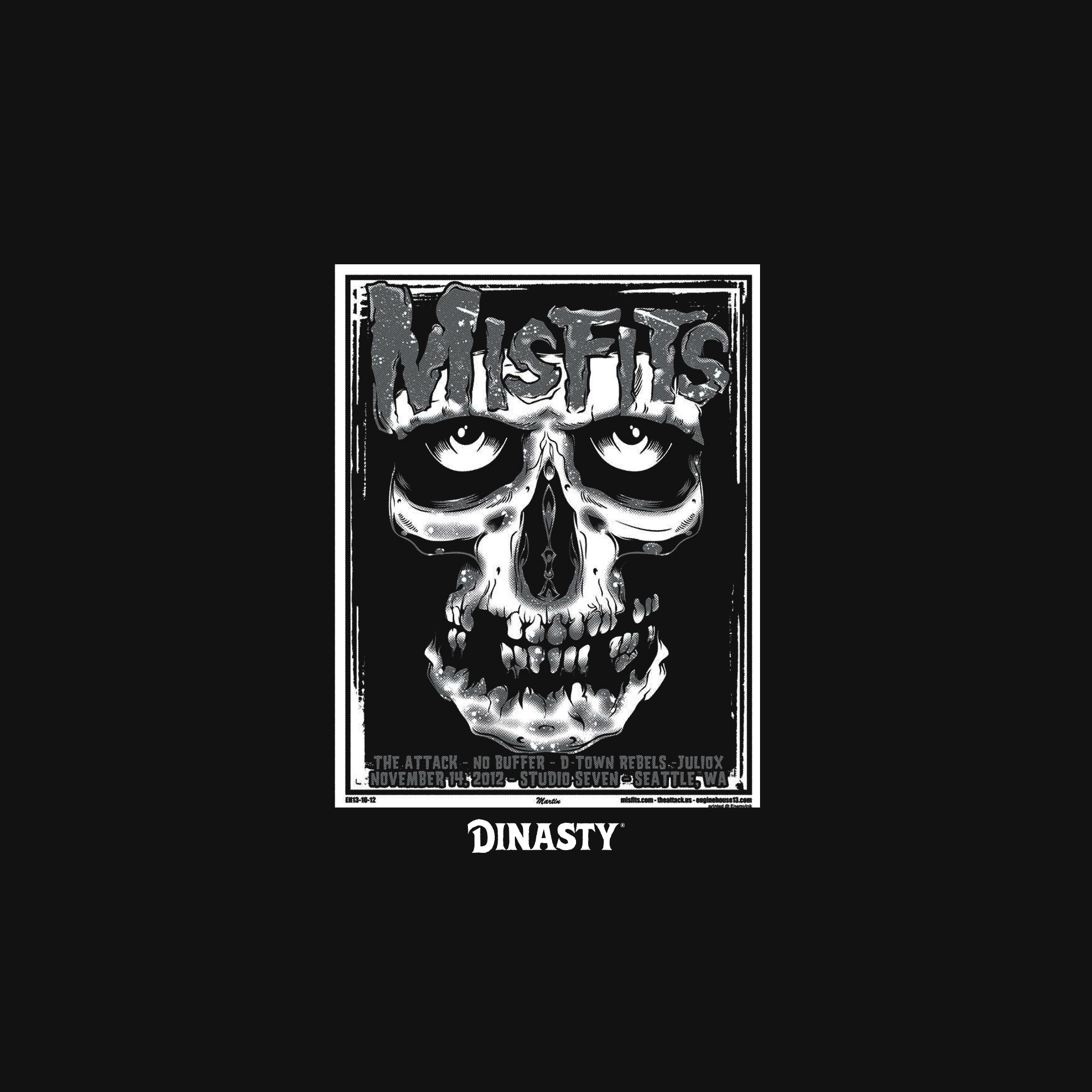 Playera Casual Oversize Cuello Redondo Misfits