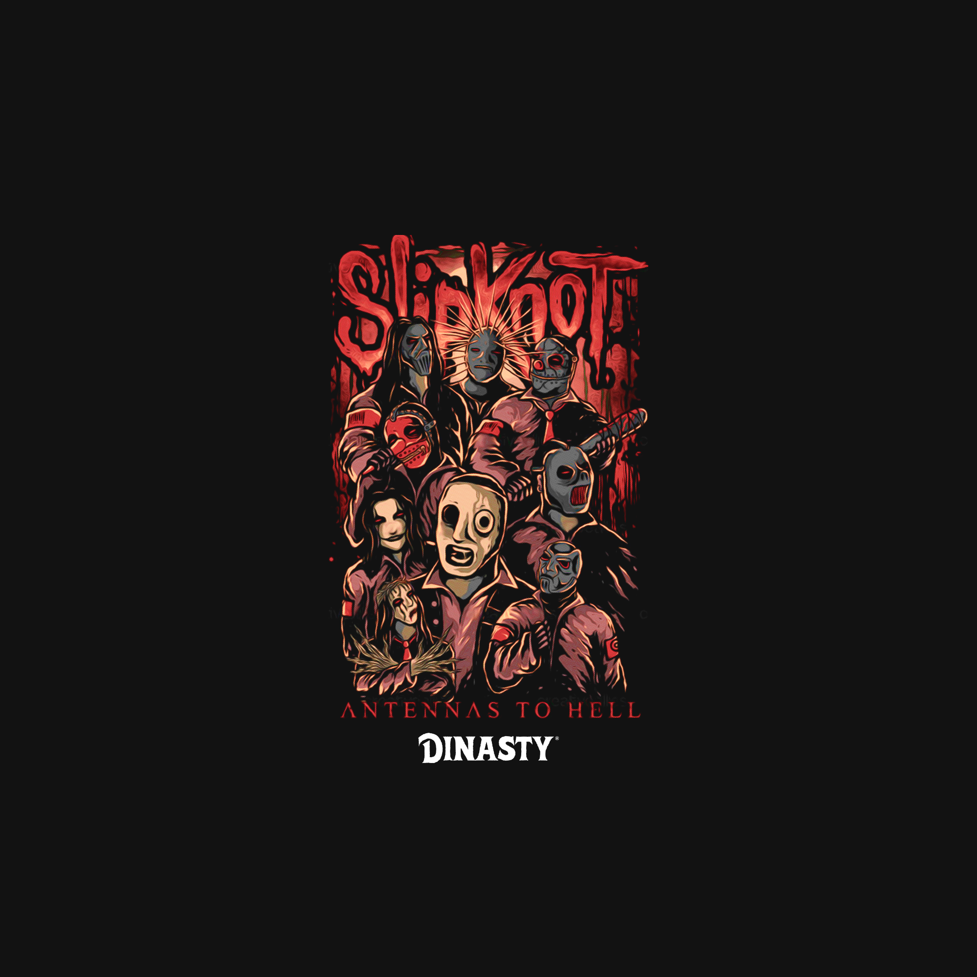 Playera Casual Oversize Cuello Redondo Slipknot