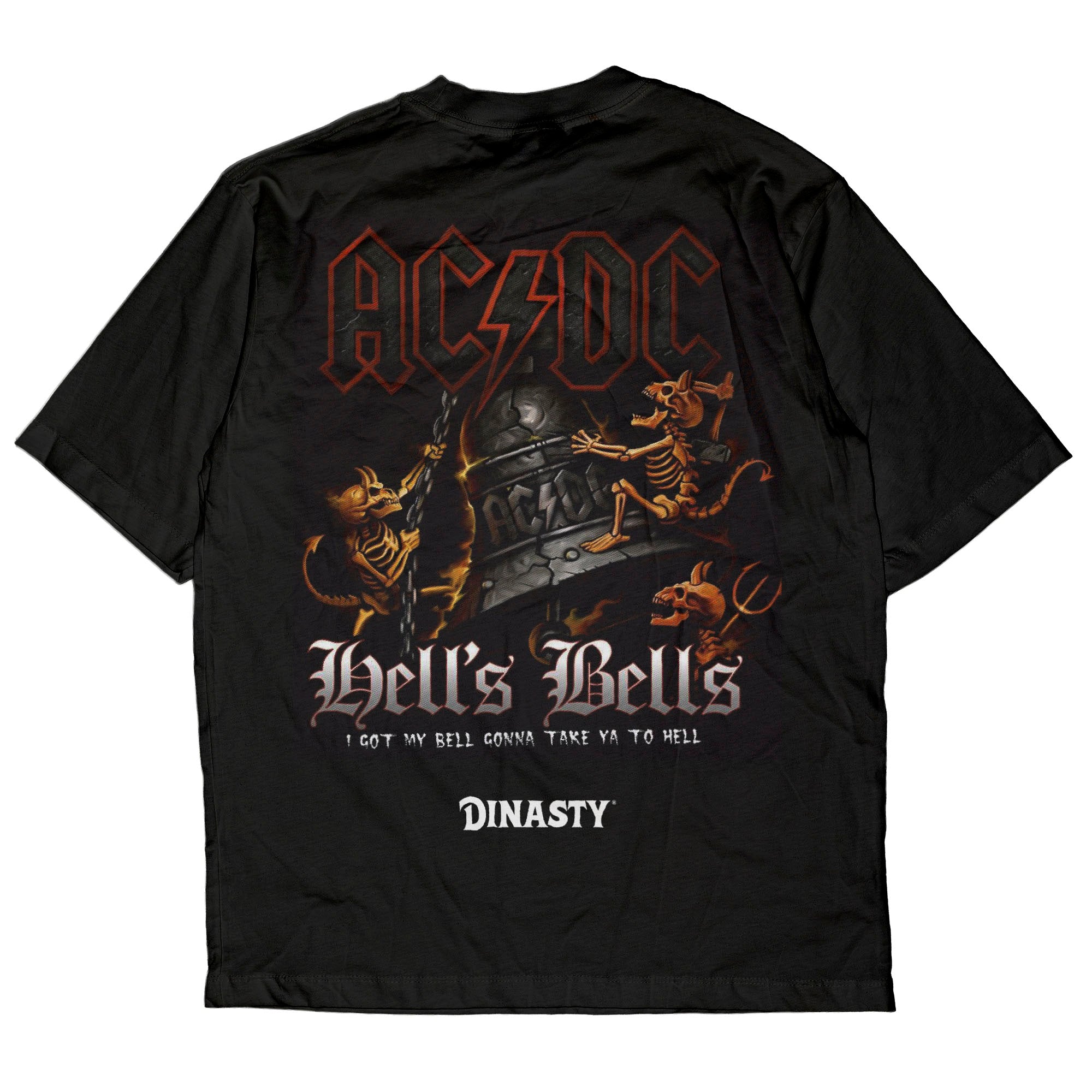 Playera Casual Oversize Cuello Redondo AC DC