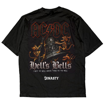 Playera Casual Oversize Cuello Redondo AC DC