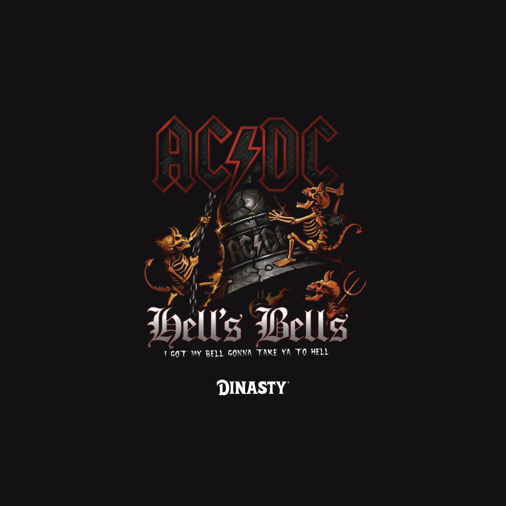 Playera Casual Oversize Cuello Redondo AC DC