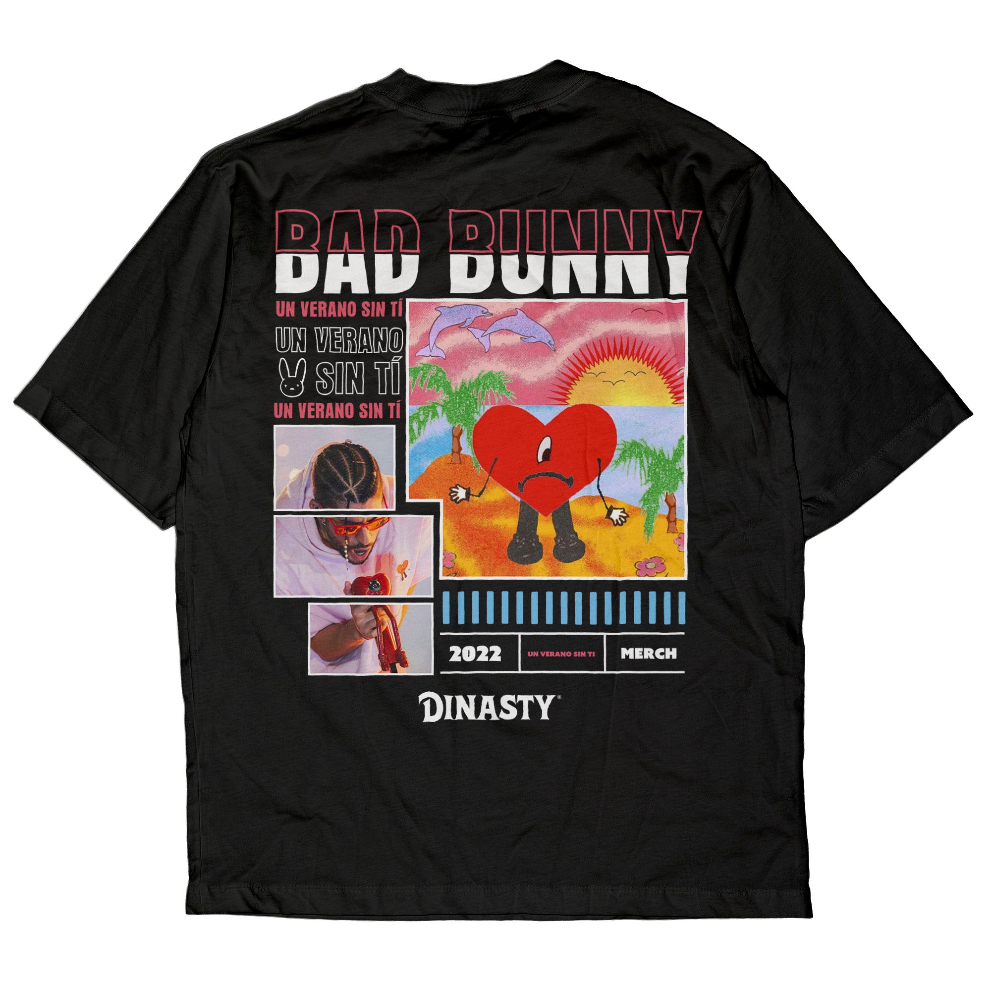 Playera Casual Oversize Cuello Redondo del Conejito Malo