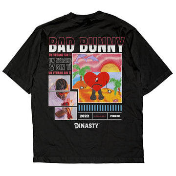 Playera Casual Oversize Cuello Redondo del Conejito Malo