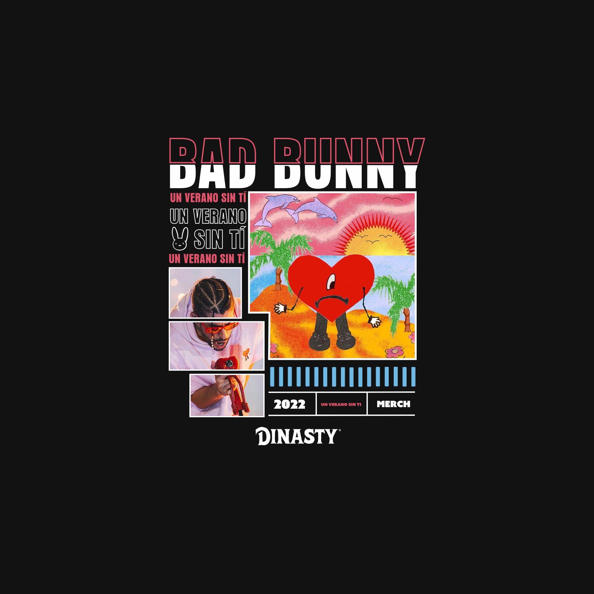 Playera Casual Oversize Cuello Redondo del Conejito Malo