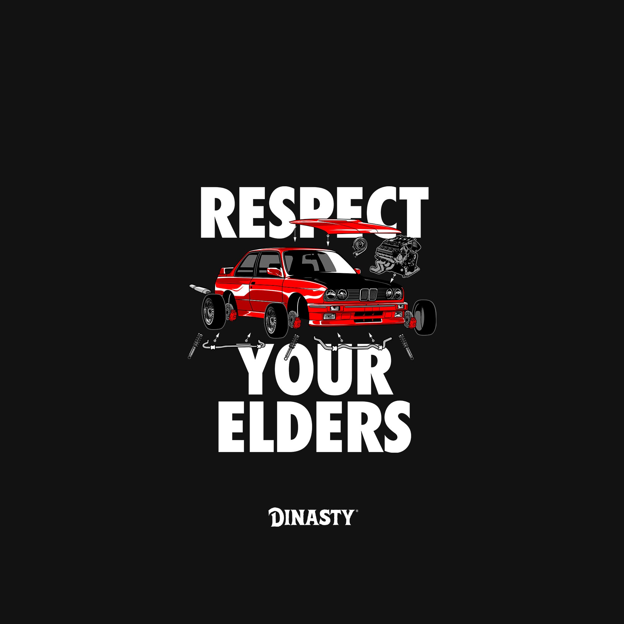 Playera Fan Autos Respect Your Elders